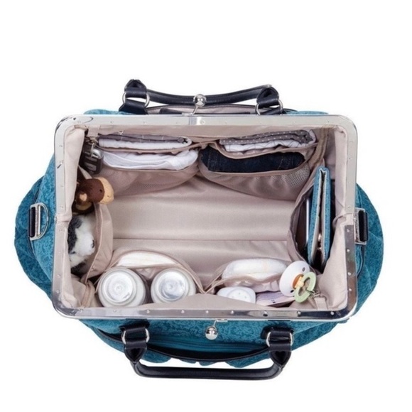 Waverly Baby by Trend Lab - Stetson Lagoon Framed Diaper Bag NWOT - Picture 5 of 16